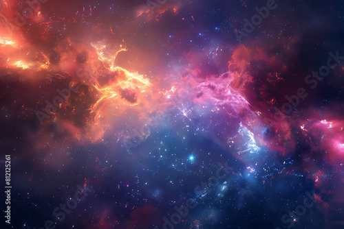 Mesmerizing space scene with stars and galaxies  evoking wonder and exploration