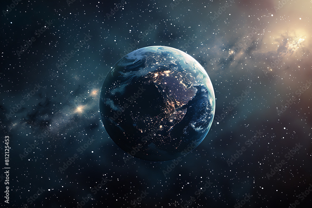 Mesmerizing space scene with stars and galaxies, evoking wonder and exploration