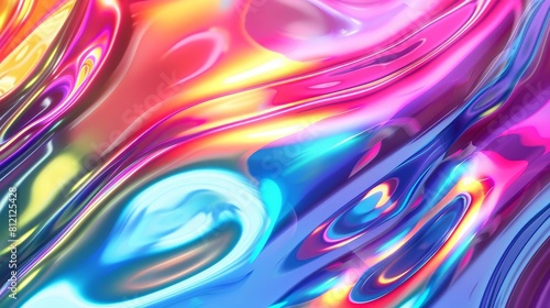 mesmerizing abstract liquid glass shape with vibrant rainbow reflections and fluid motion colorful art digital illustration