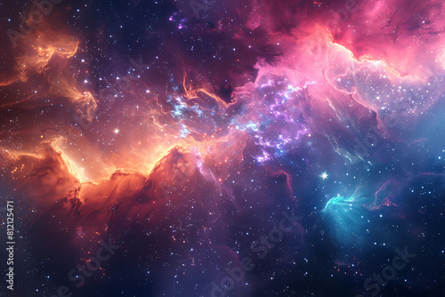 Mesmerizing space scene with stars and galaxies  evoking wonder and exploration