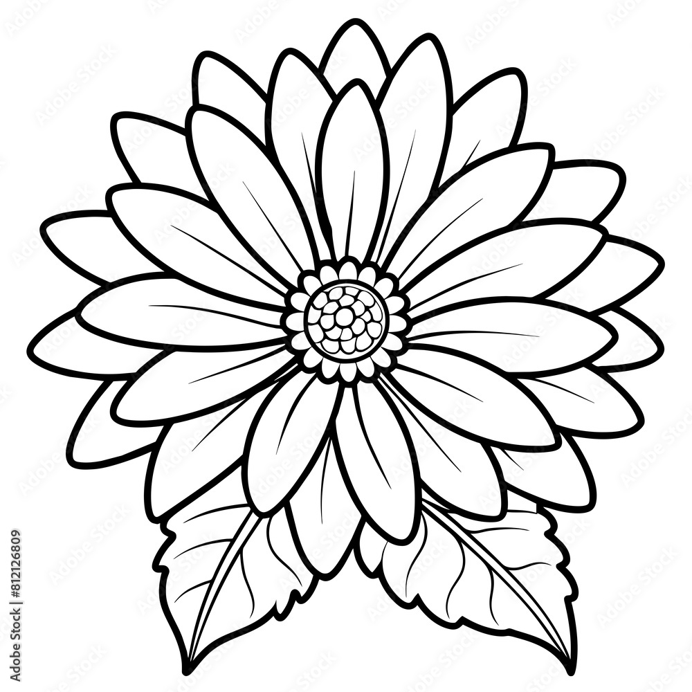 Gerbera flower outline coloring book page line art drawing vector illustration for children and adults Gerbera flower outline coloring book page line art drawing vector illustration for children and adults
