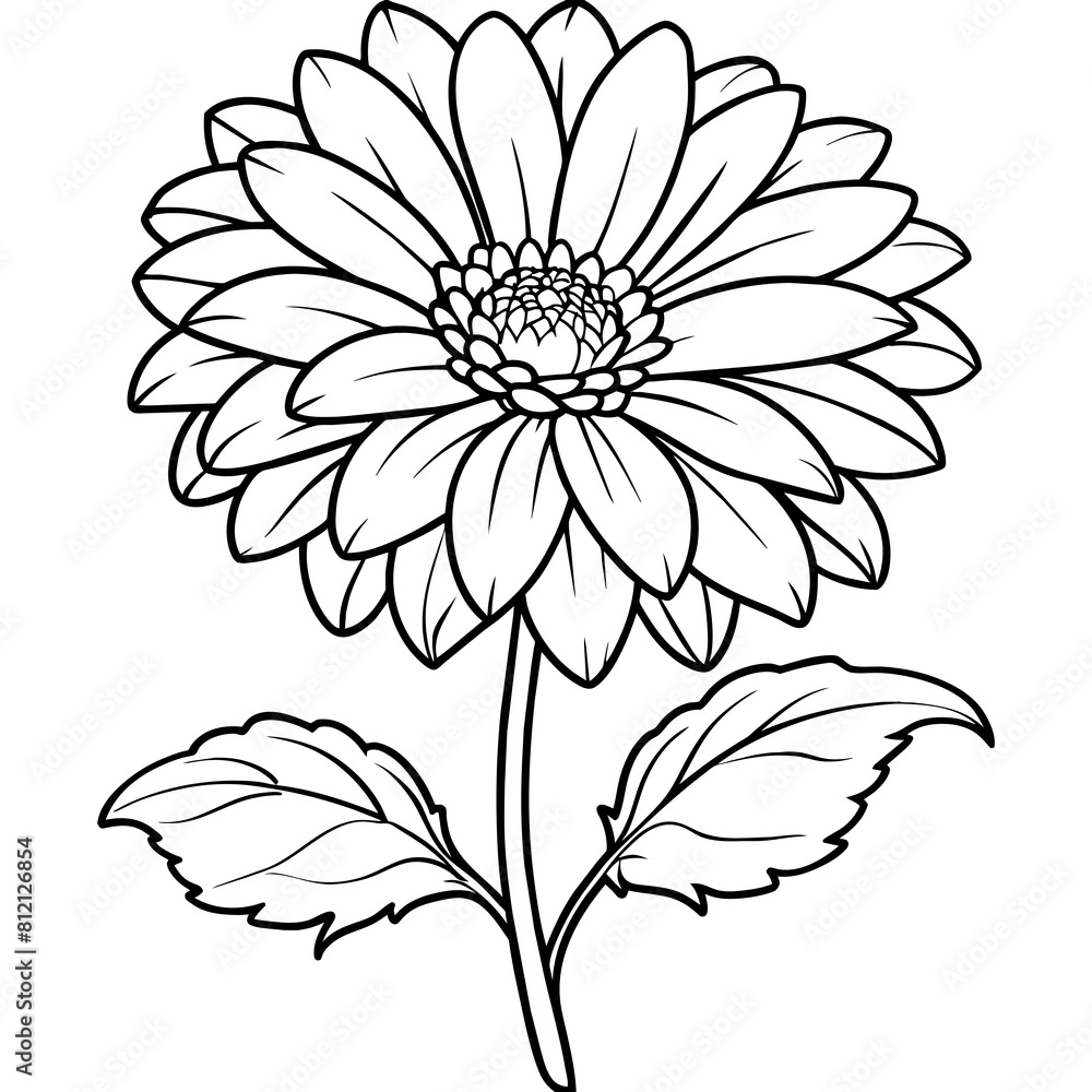 Gerbera flower outline coloring book page line art drawing vector illustration for children and adults Gerbera flower outline coloring book page line art drawing vector illustration for children and adults