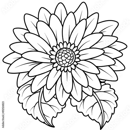 Gerbera flower outline coloring book page line art drawing vector illustration for children and adults