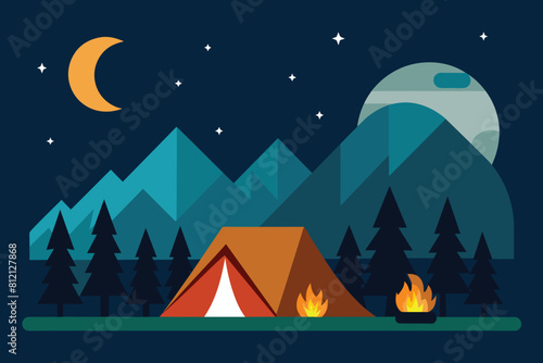 Night Camping vector design