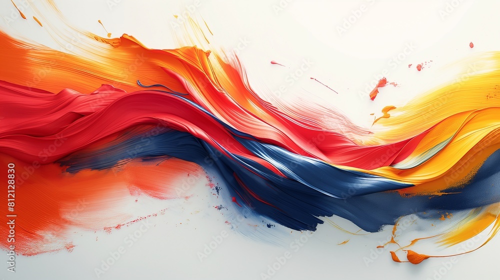 An abstract, art-inspired logo with expressive brush strokes and splashes of color, evoking creativity and imagination, isolated on white An abstract, art-inspired logo with expressive brush strokes and splashes of color, evoking creativity and imagination, isolated on white