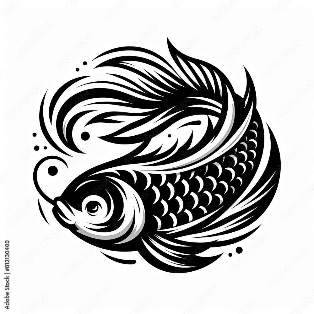 Naklejka premium koi fish logo