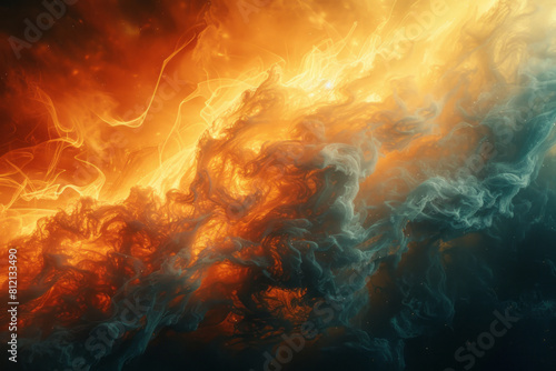 Abstract art representing the unpredictable nature of solar flares and their impact on space weather,