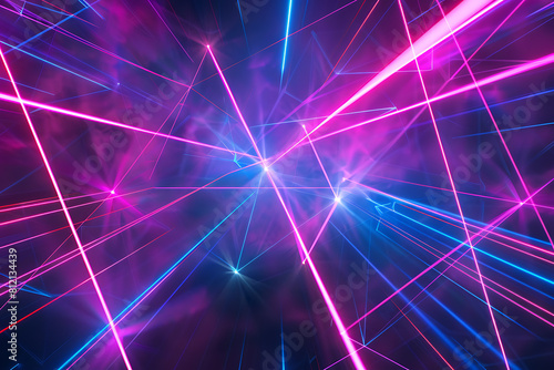 Immerse yourself in a vibrant background illuminated by neon light lines and dynamic laser beams