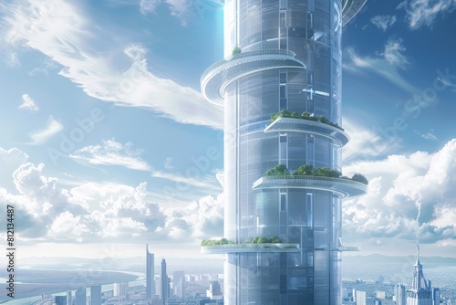 Develop a concept for a skyscraper that harnesses geothermal energy to power its operations and provide heating and cooling for its occupants.