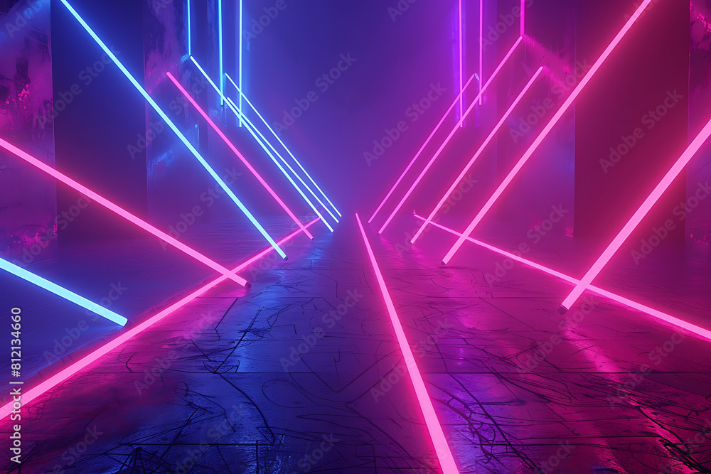 Immerse yourself in a vibrant background illuminated by neon light lines and dynamic laser beams Immerse yourself in a vibrant background illuminated by neon light lines and dynamic laser beams