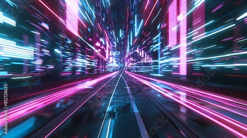 Racing through a neon lit cybernetic tunnel at warp speed