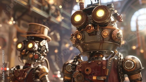 The Order of the Cog: A faction of steam-powered automatons led by a giant clockwork mastermind, their bodies whirring and gears turning. photo