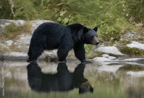 A view of a Black Bear in the forest