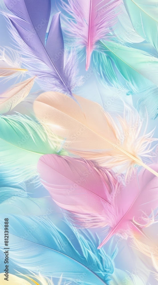 Colorful Feathers Dancing in the Air Colorful Feathers Dancing in the Air