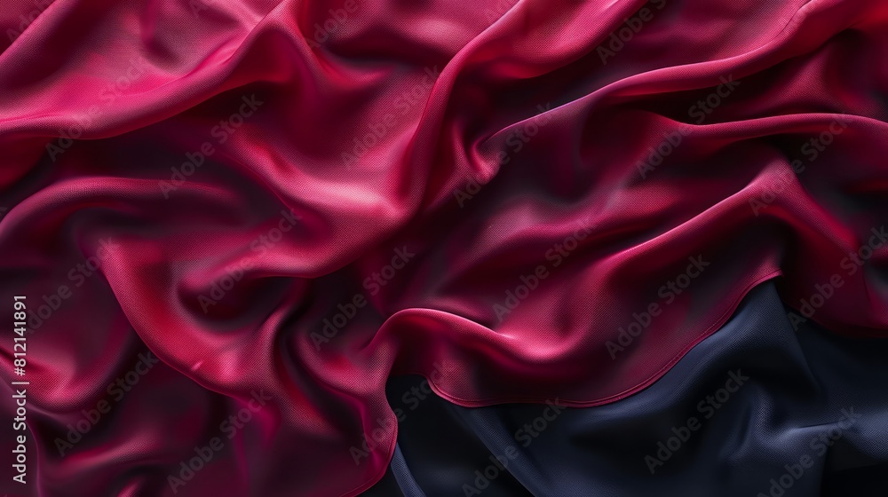 Fototapeta premium A red and black fabric with a black stripe
