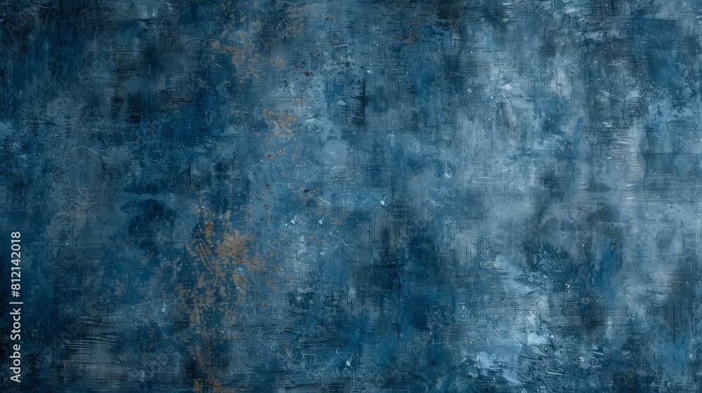Fototapeta premium A blue background with a lot of texture and a few specks of gold