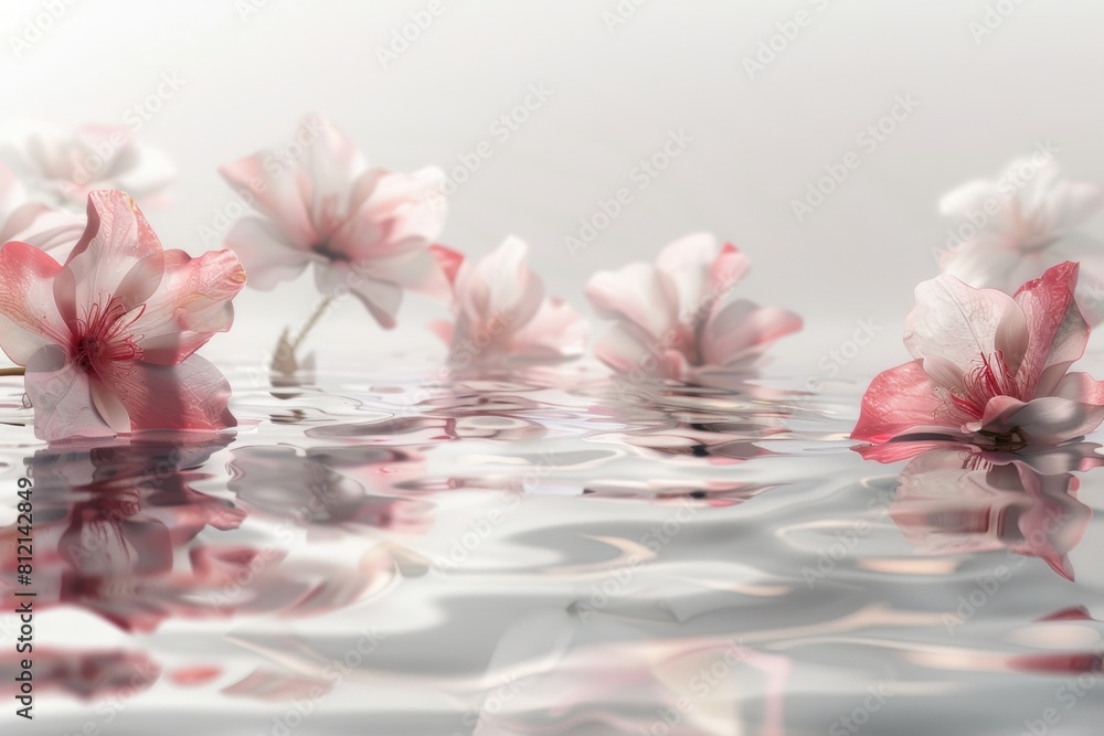 Group of Flowers Floating on Water Group of Flowers Floating on Water