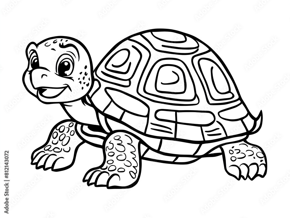 Funny turtle cartoon on white background Funny turtle cartoon on white background