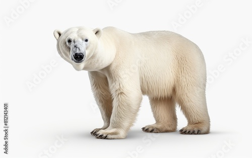 Capturing the Polar Bear Against White © PNG 