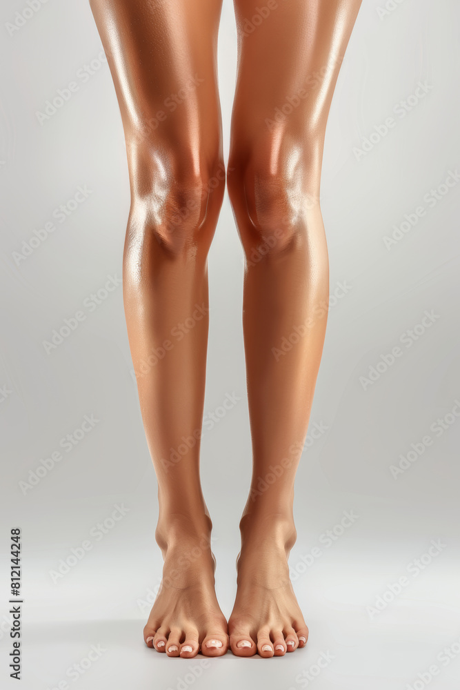Woman's legs positioned against a soft backdrop. Beauty services. Woman's legs positioned against a soft backdrop. Beauty services.