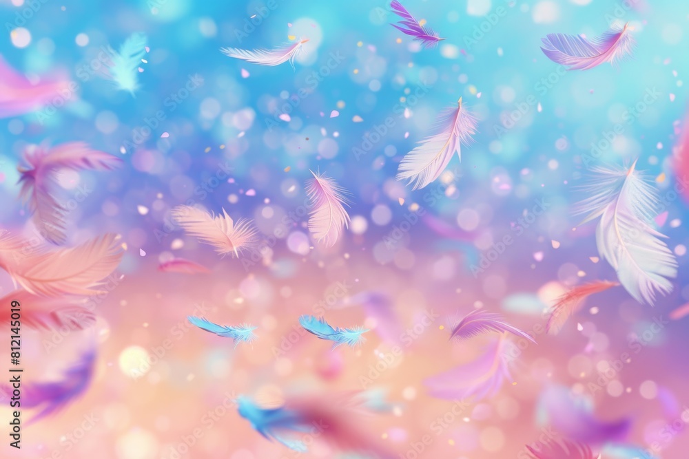 Colorful Feathers Dancing in the Air Colorful Feathers Dancing in the Air