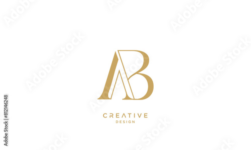 AB, BA, A, B, Abstract Letters Logo Monogram