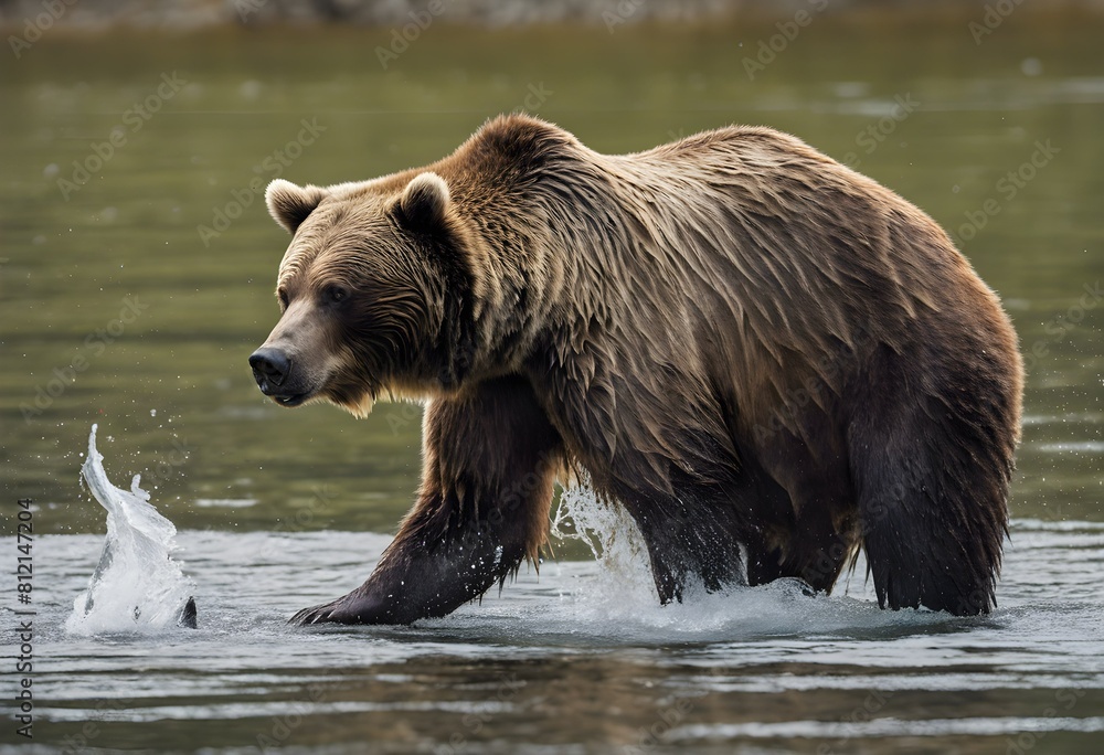 Obraz premium A view of a Grizzly Bear in the forest