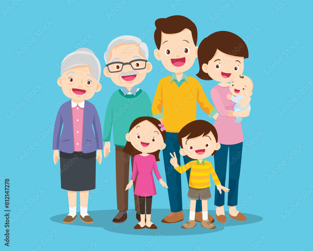 Big happy multi-generational family siblings relatives portrait Big happy multi-generational family siblings relatives portrait