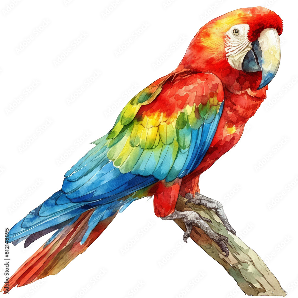 A beautiful watercolor painting of a parrot