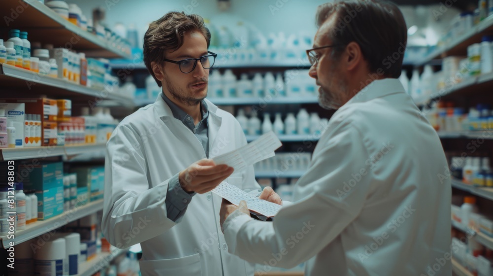 Pharmacists Discussing a Prescription Pharmacists Discussing a Prescription