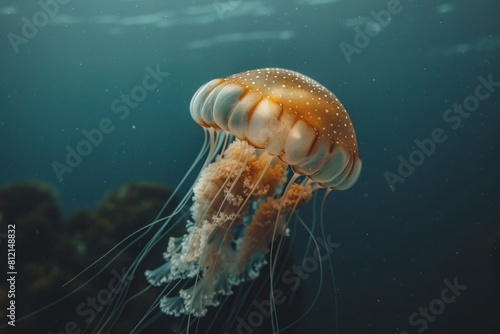 Jellyfish underwater in the sea or ocean