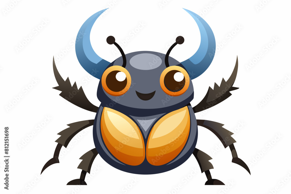 hercules beetle cartoon vector illustration