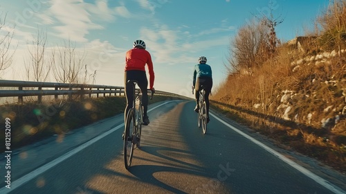 Outdoor Cycling  Athletes Train for Marathon with Speed and Endurance