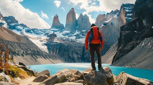 Trek through the rugged landscapes of Torres del Paine National Park in Chile, marveling at towering granite peaks and turquoise glacial lakes.