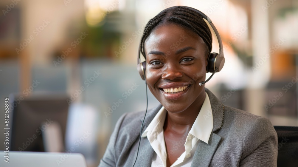 A Smiling Customer Service Representative A Smiling Customer Service Representative
