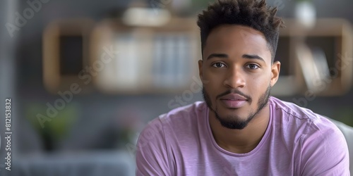 An African American man seeks therapy for racism-related issues from a therapist. Concept Race-related Trauma, Mental Health Support, Counseling for BIPOC, Racial Discrimination Therapy photo