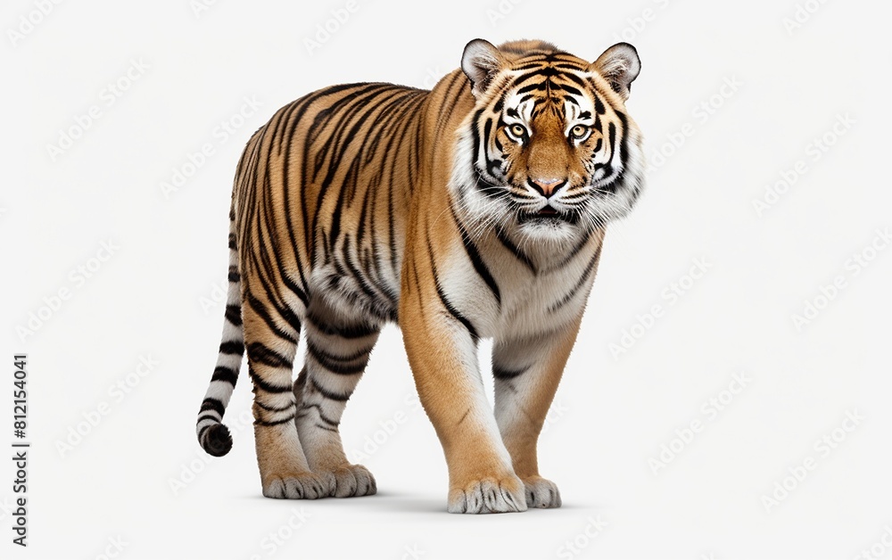 Tiger on a Pure White Background