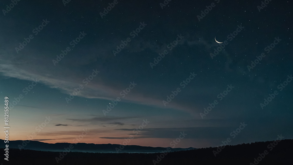 Fototapeta premium the beauty moon in the night sky 