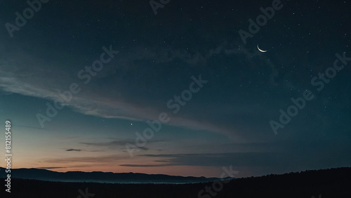 the beauty moon in the night sky 