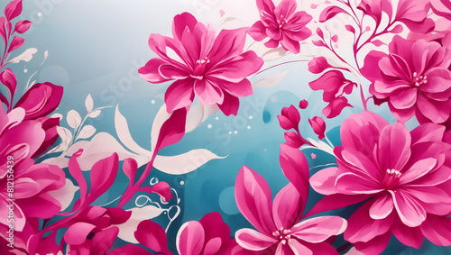 Abstract magenta color background on simple floral design