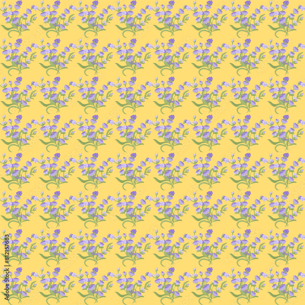 A sprig of lavender. Purple flower. Seamless pattern. Vector illustration. A sprig of lavender. Purple flower. Seamless pattern. Vector illustration.