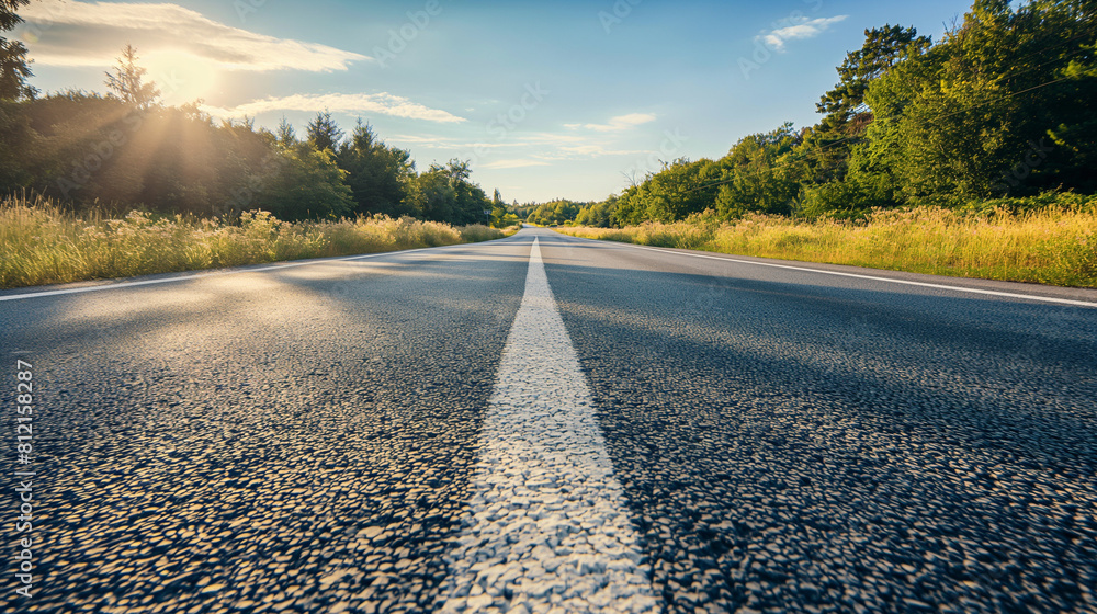 Empty road stretching into the horizon Empty road stretching into the horizon