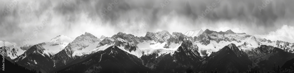 Obraz premium Alpine Panorama. Generative AI