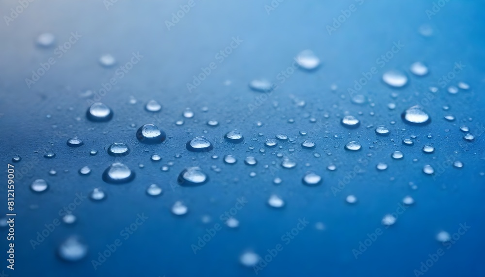 Water droplets on a blue surface create with ai Water droplets on a blue surface create with ai