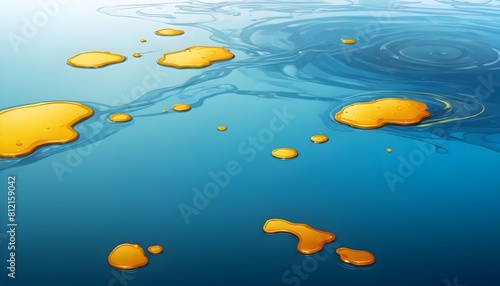 water with patches of gasoline and oil illustration create with ai