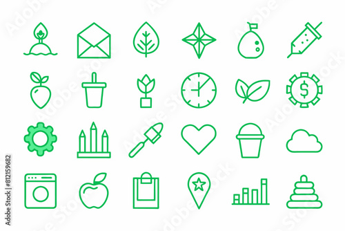 Greenwashing icon set