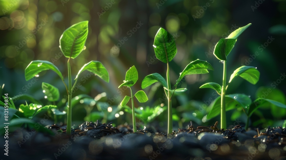 Presentation of plant germination sequence and plant growth concept in the suitable external environment. Presentation of plant germination sequence and plant growth concept in the suitable external environment.