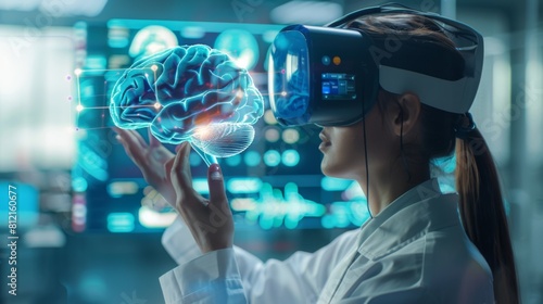 Scientists or doctors have used VR Metaverse to study and analyze the human brain with medical science and technology of the future.