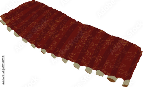 Barbequed rack of ribs illustrated clipart