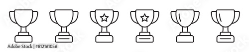 Trophy line icon. Trophy cup, winner cup, victory cup icon. Reward symbol sign for web and mobile.